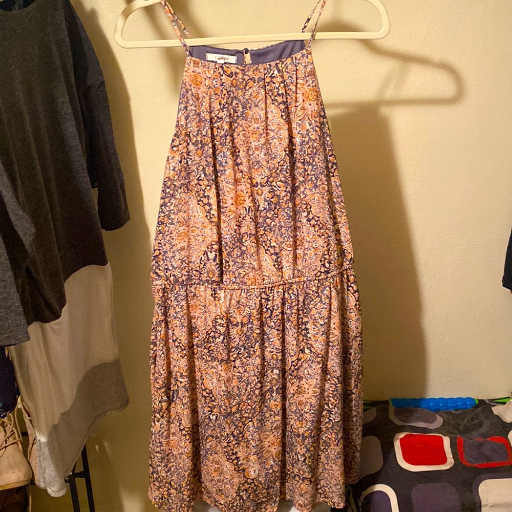 Abstract print halter dress
